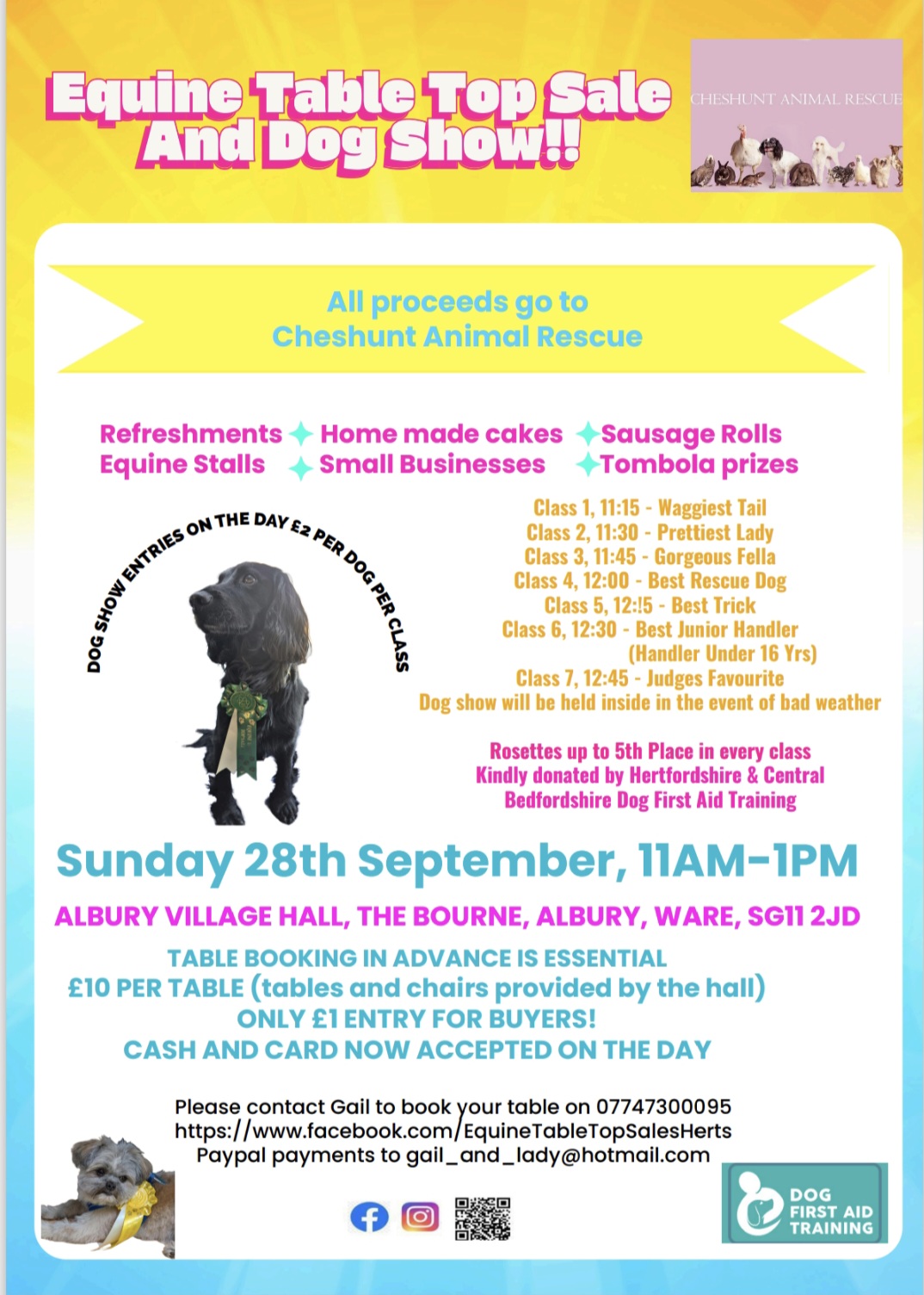 Poster advertising a sale and dog show