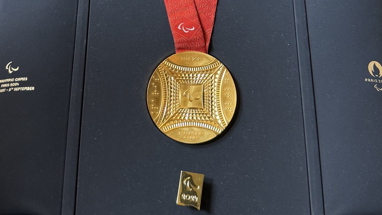 A gold medal from the 2024 Paralympic Games
